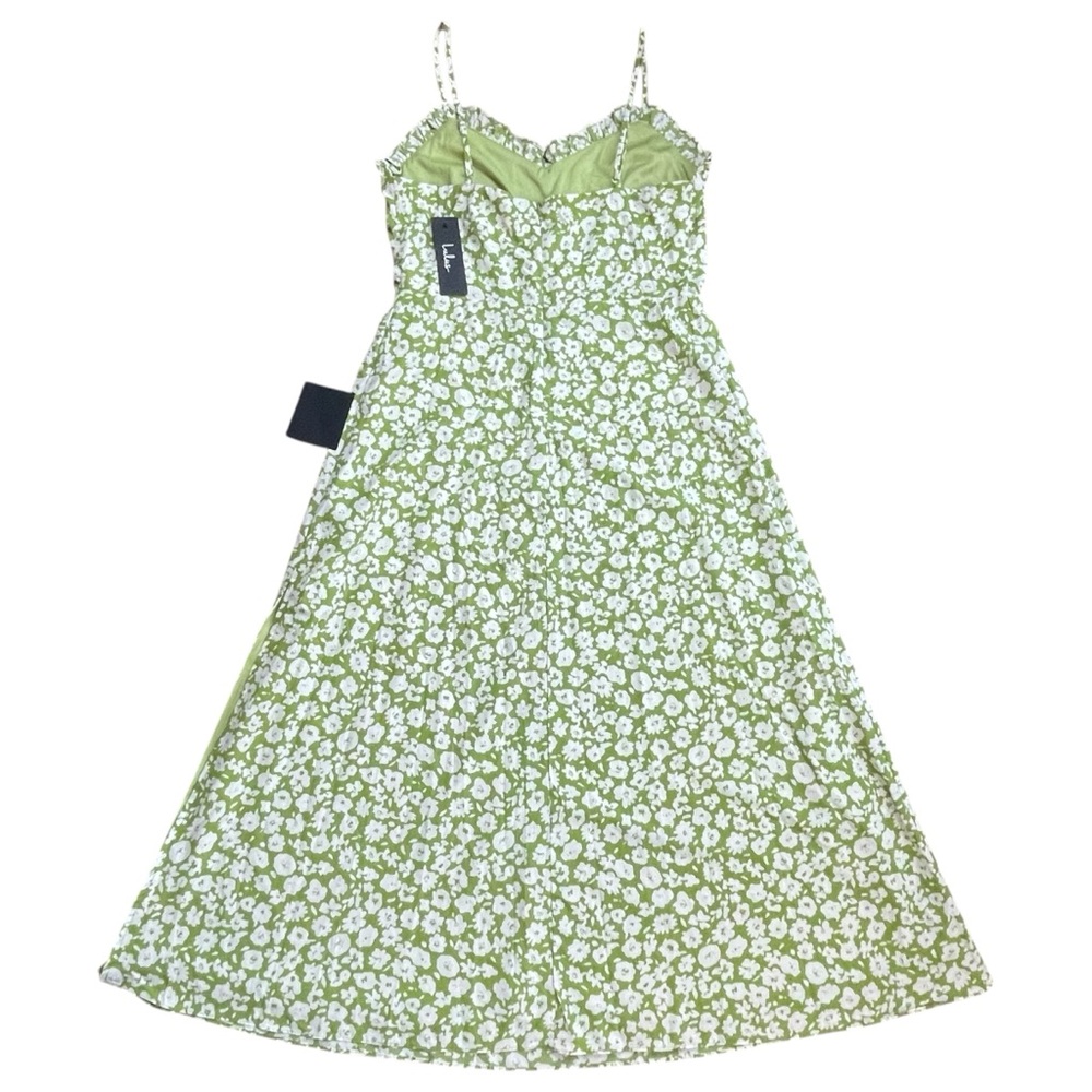 Lulus X Lush Timeless Touch Midi Dress Medium Green Floral Bloomcore A-Line NWT - Picture 9 of 16